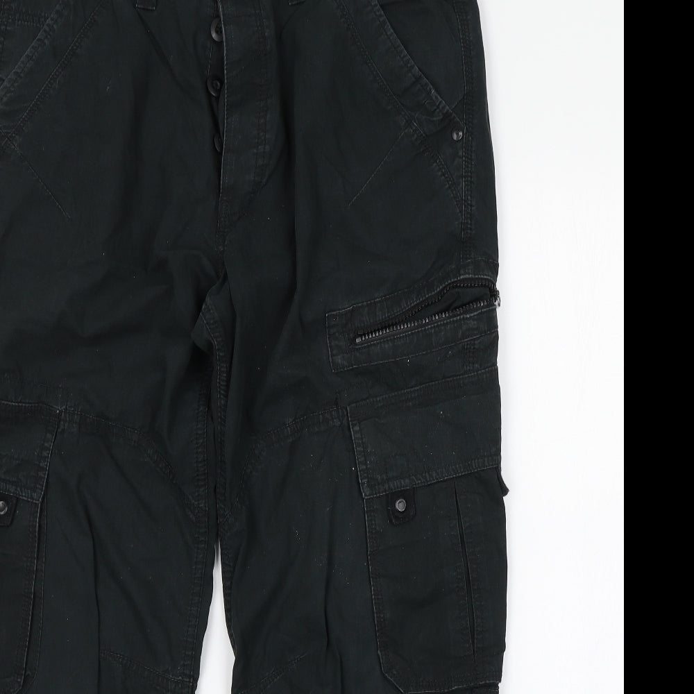 NEXT Mens Black   Cargo Trousers Size 32 in L27 in