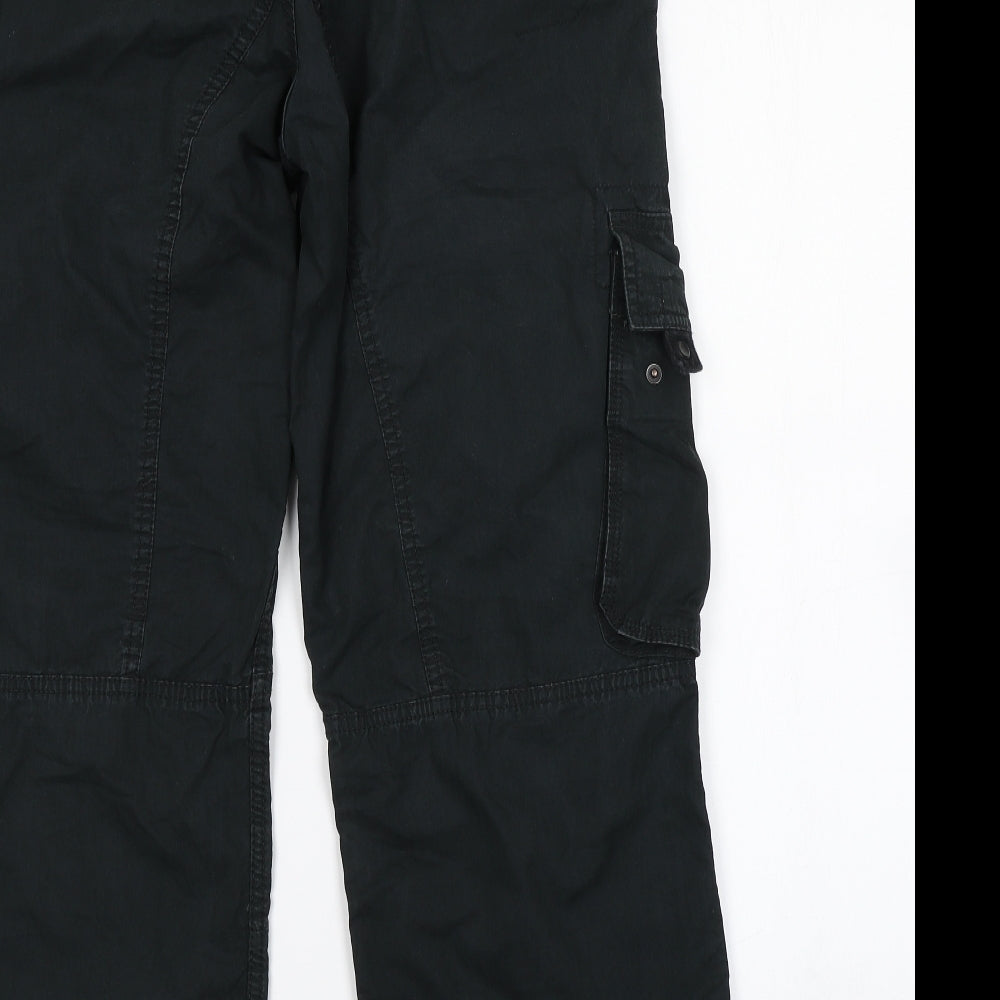 NEXT Mens Black   Cargo Trousers Size 32 in L27 in