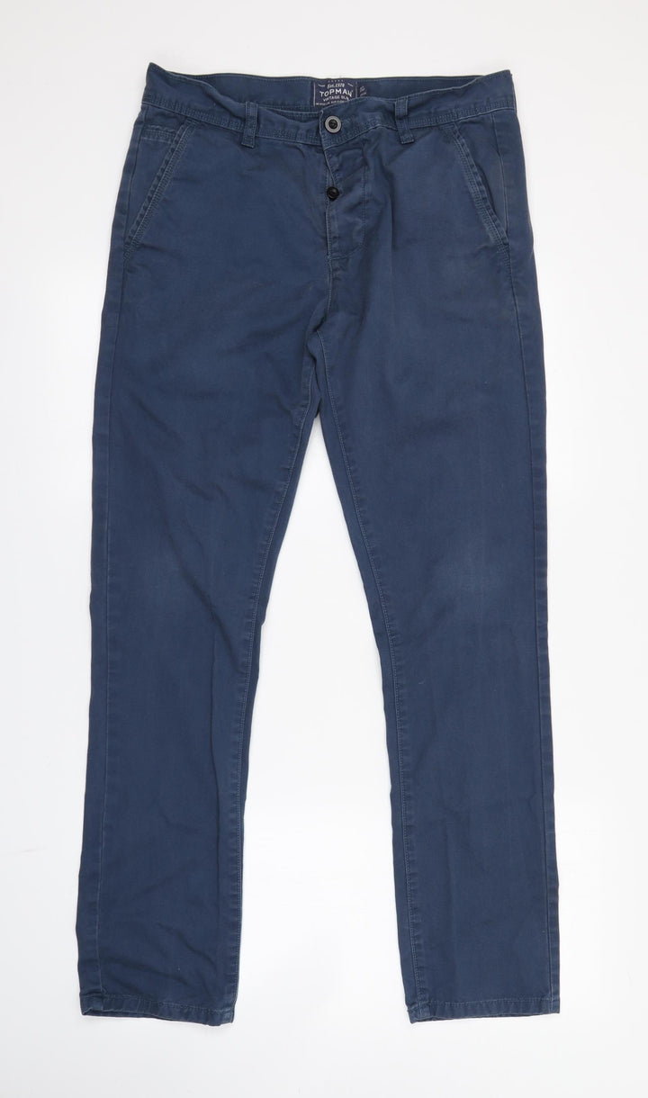 Topman Womens Blue Chino Trousers Size 32 in L32 in