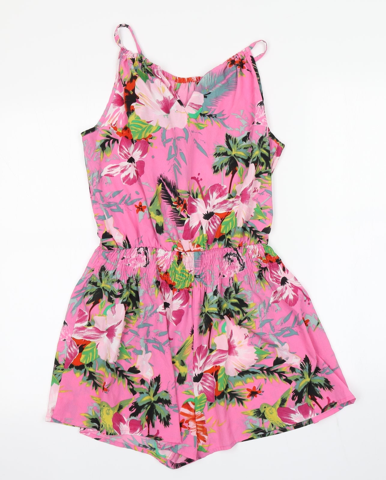 Preworn Girls Pink Flecked  Jumpsuit One-Piece Size 13 Years