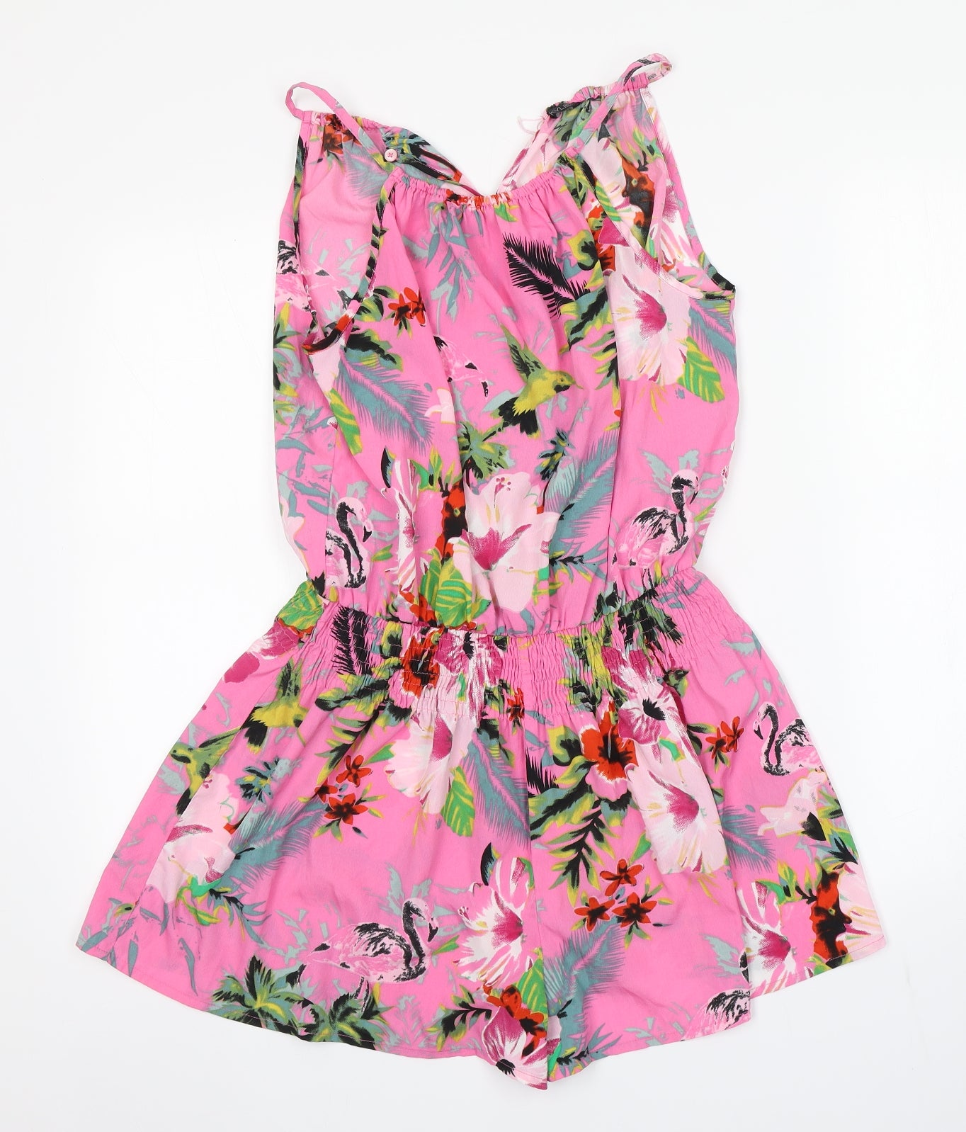 Preworn Girls Pink Flecked  Jumpsuit One-Piece Size 13 Years