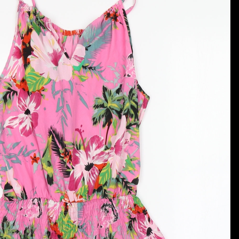Preworn Girls Pink Flecked  Jumpsuit One-Piece Size 13 Years