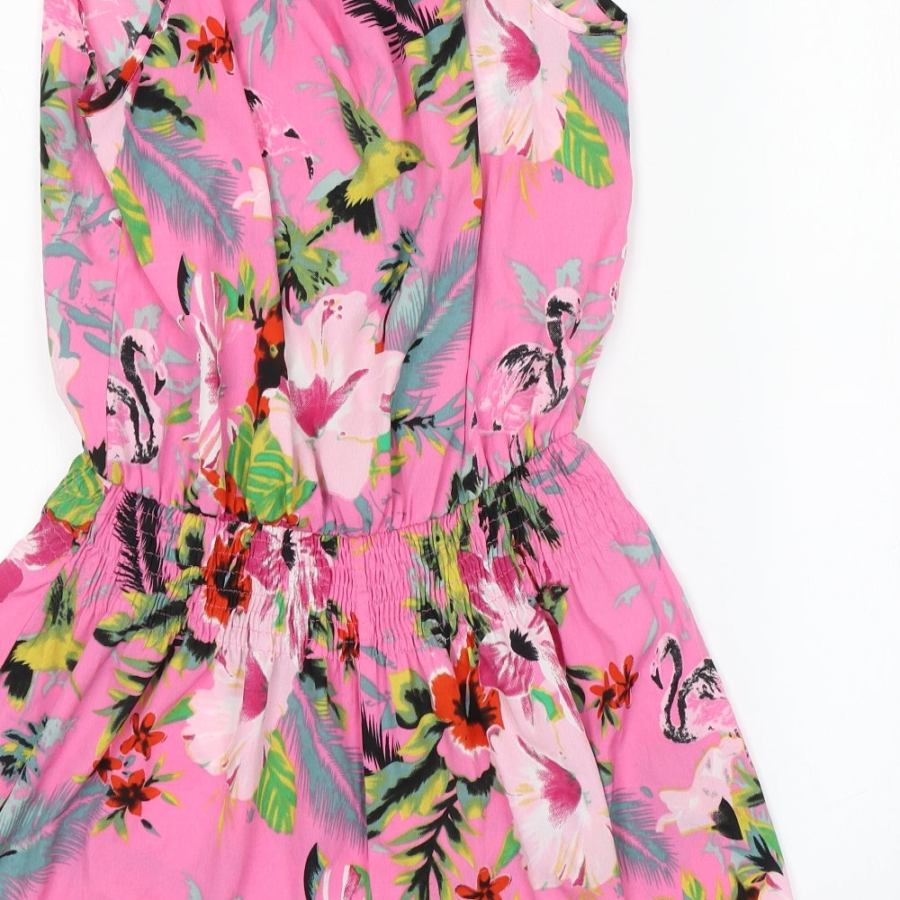 Preworn Girls Pink Flecked  Jumpsuit One-Piece Size 13 Years