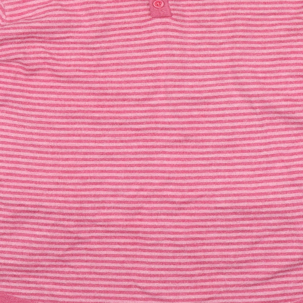 Crew Clothing Girls Pink Striped  Pullover Jumper Size 10-11 Years