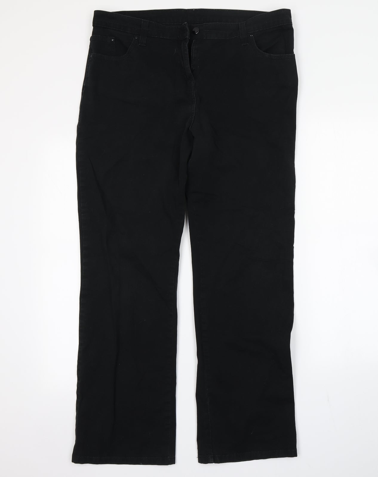 M&S Womens Black   Straight Jeans Size 16 L29 in