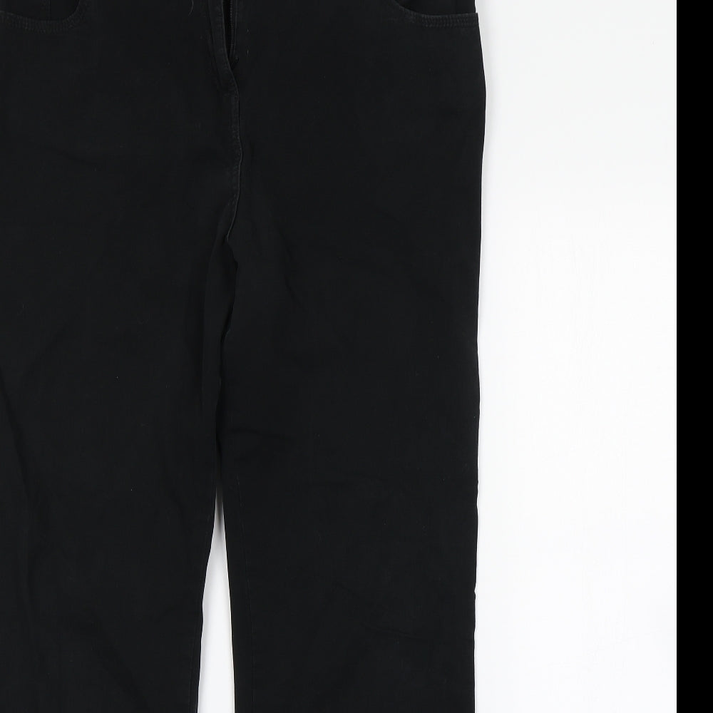 M&S Womens Black   Straight Jeans Size 16 L29 in