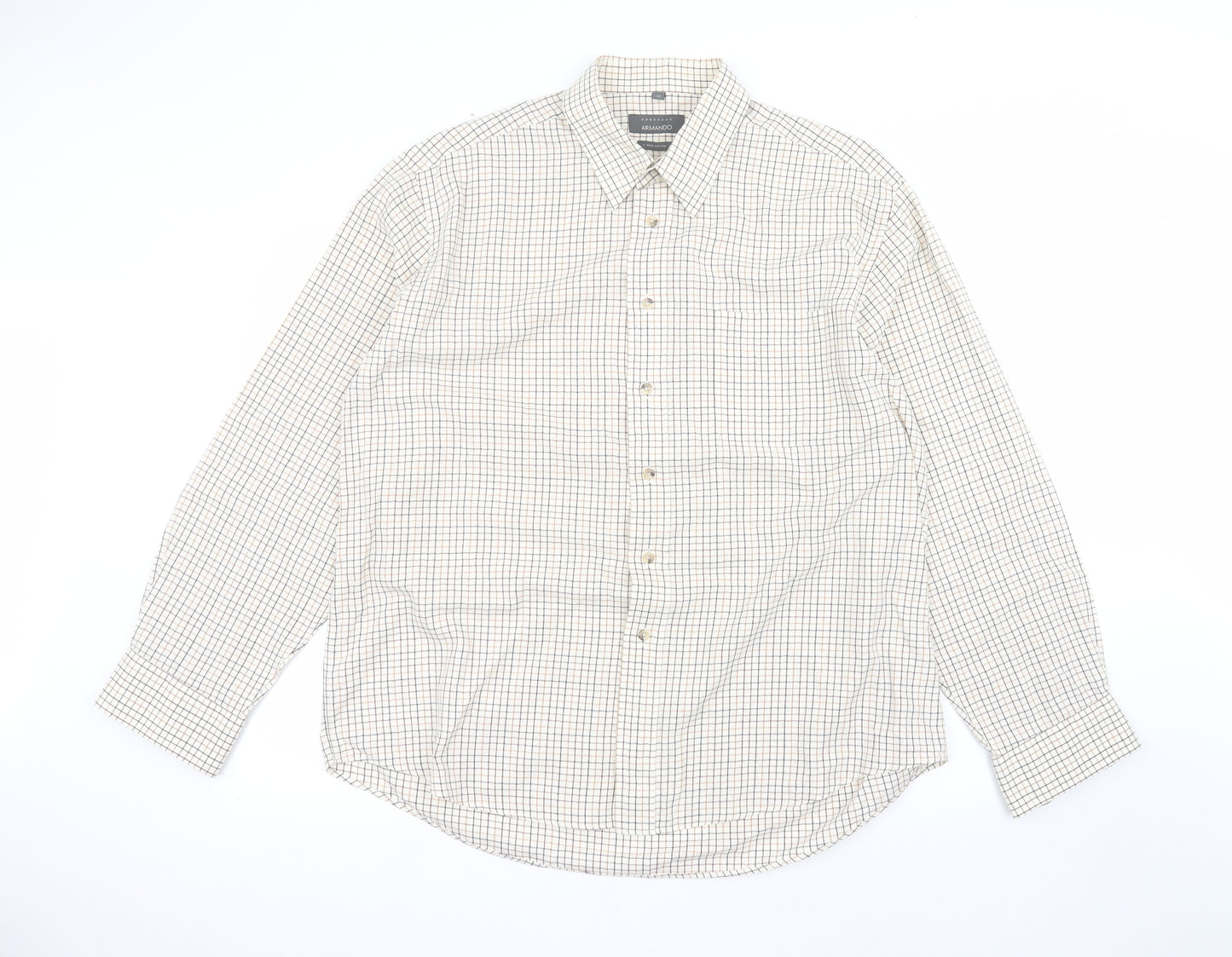 ARMANDO Mens White Striped   Dress Shirt Size 17