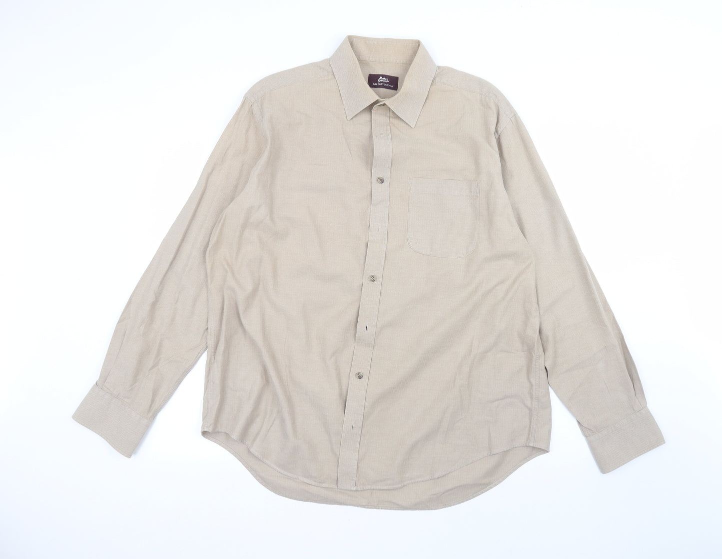 Marks and Spencer Mens Brown    Dress Shirt Size 17