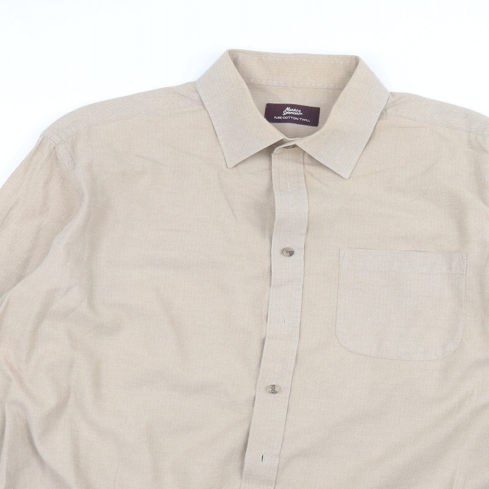 Marks and Spencer Mens Brown    Dress Shirt Size 17