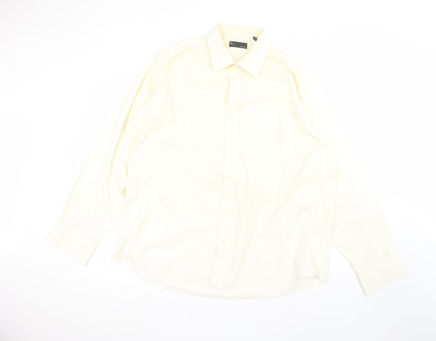 BHS Mens Yellow    Dress Shirt Size 17