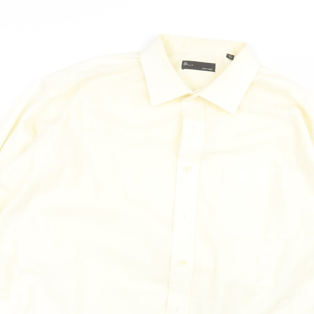 BHS Mens Yellow    Dress Shirt Size 17