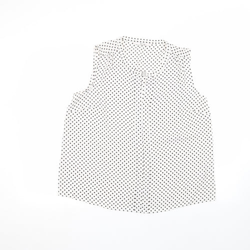 TU Womens White Polka Dot  Basic T-Shirt Size 14