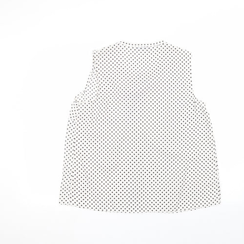 TU Womens White Polka Dot  Basic T-Shirt Size 14
