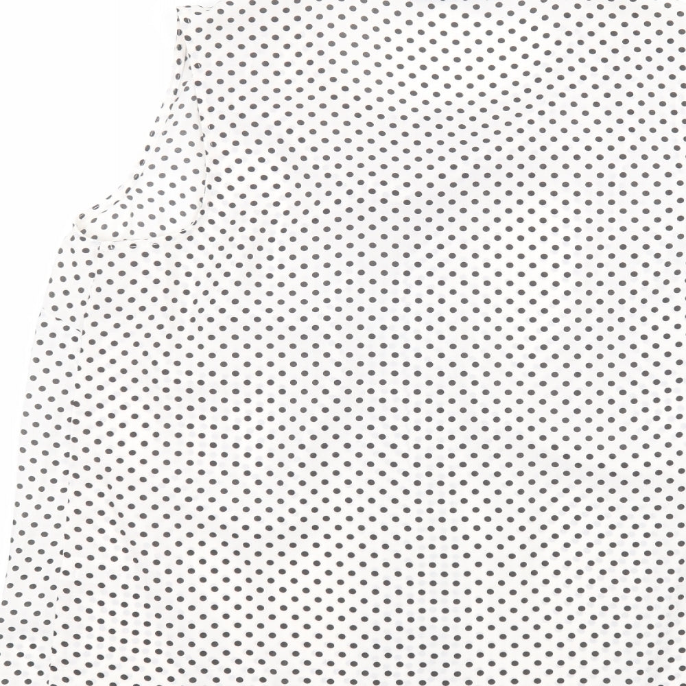 TU Womens White Polka Dot  Basic T-Shirt Size 14