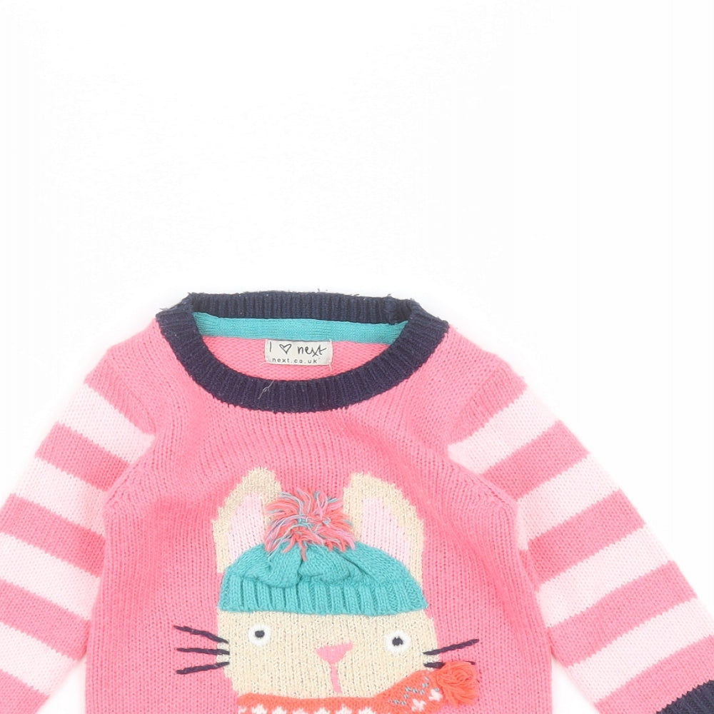 NEXT Baby Pink   Pullover Jumper Size 6-9 Months