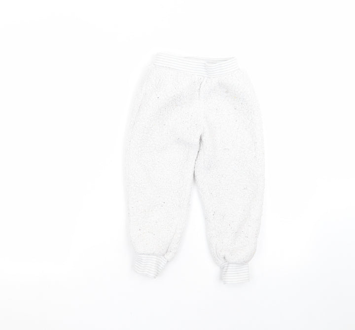 F&F Girls White   Sweatpants Trousers Size 4-5 Years