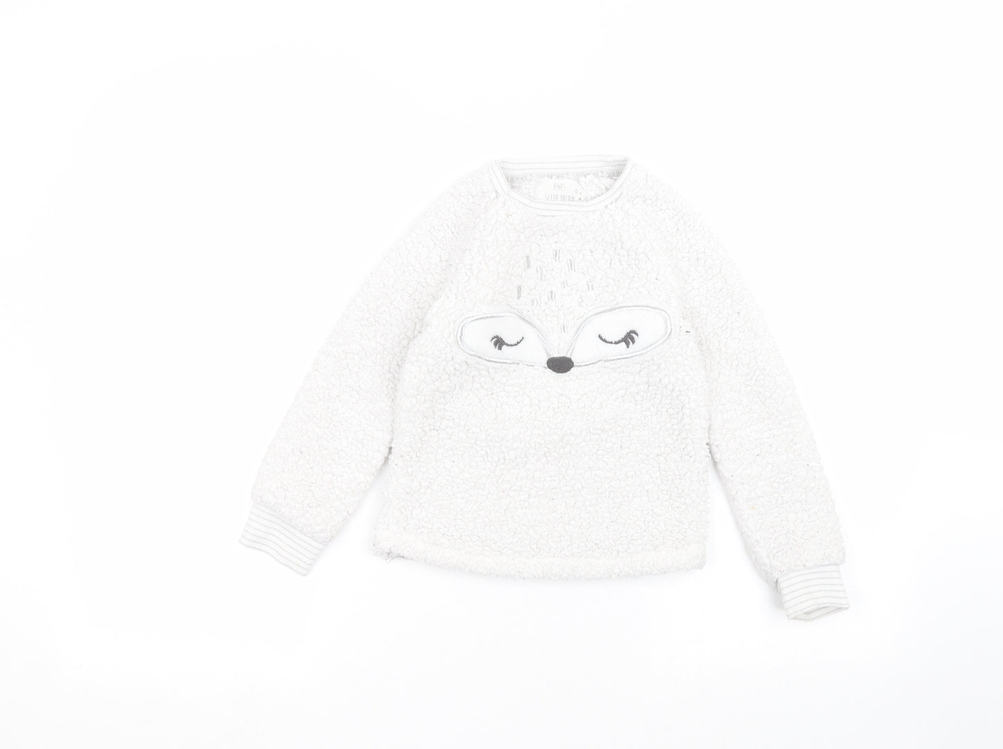 F&F Girls White   Pullover Jumper Size 4-5 Years