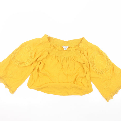 Miss Selfridge Womens Yellow   Basic T-Shirt Size 6