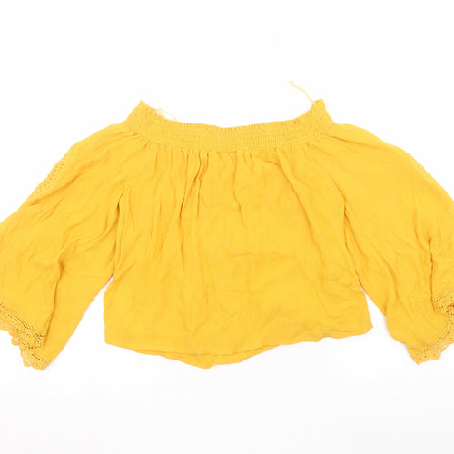 Miss Selfridge Womens Yellow   Basic T-Shirt Size 6