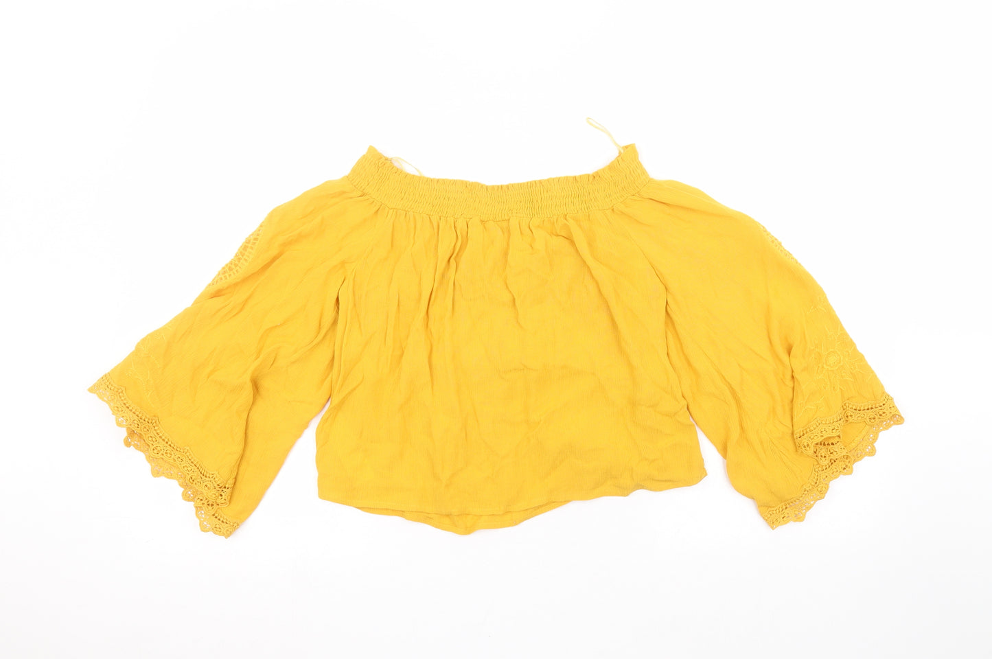 Miss Selfridge Womens Yellow   Basic T-Shirt Size 6