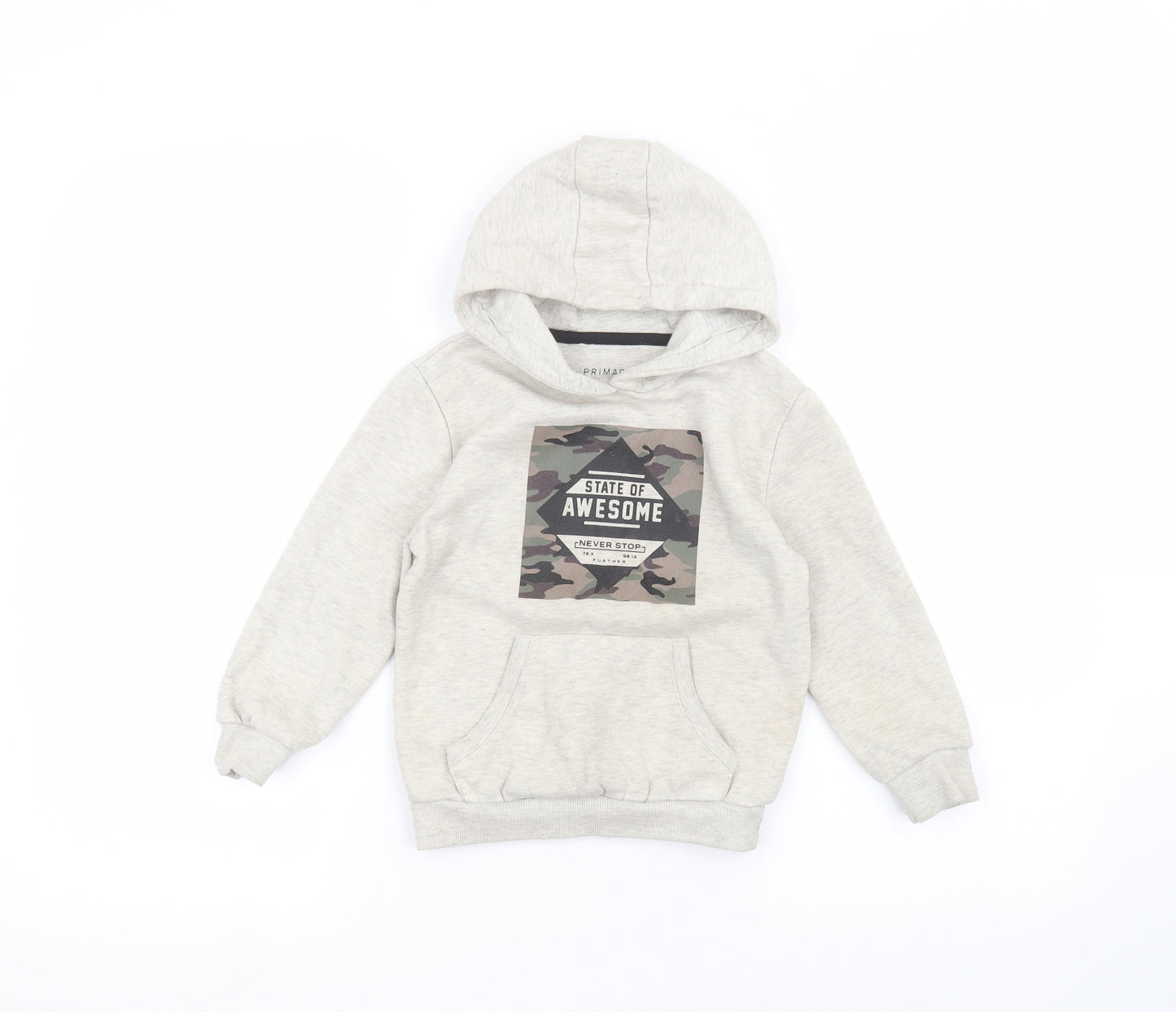 Primark Boys White   Pullover Hoodie Size 4-5 Years