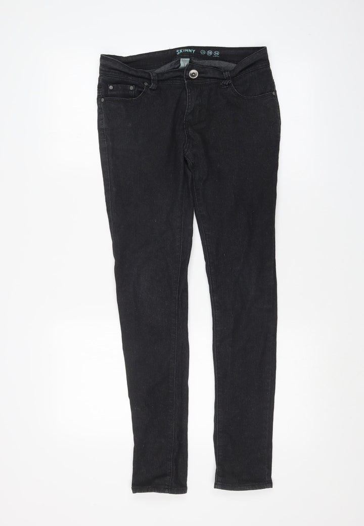 Denim & Co. Womens Black Skinny Jeans Size 12 L28 in
