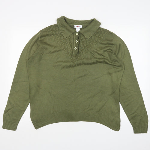 Vilona Womens Green   Basic Polo Size 14