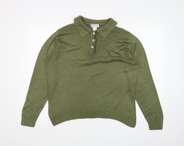 Vilona Womens Green   Basic Polo Size 14
