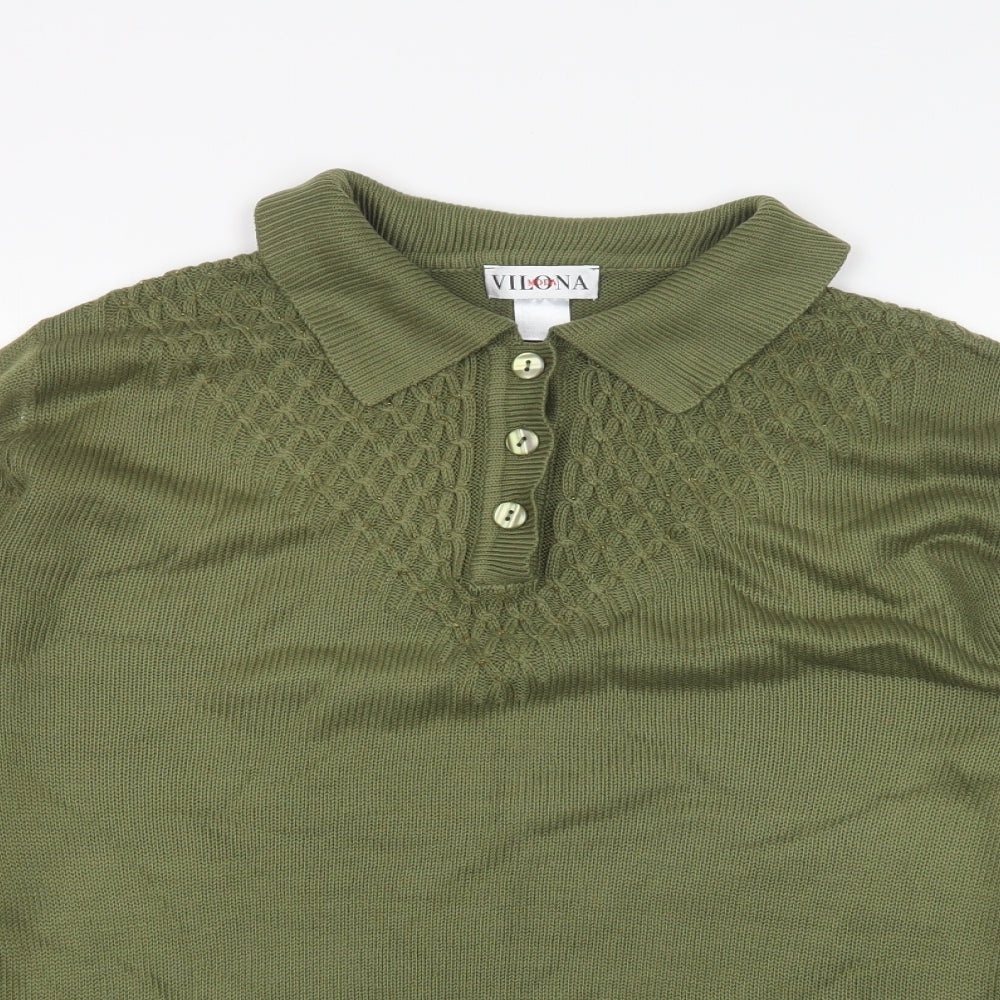 Vilona Womens Green   Basic Polo Size 14