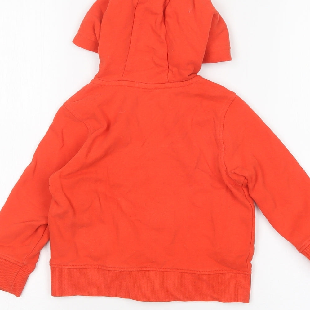 Mini Club Boys Orange   Full Zip Hoodie Size 2-3 Years