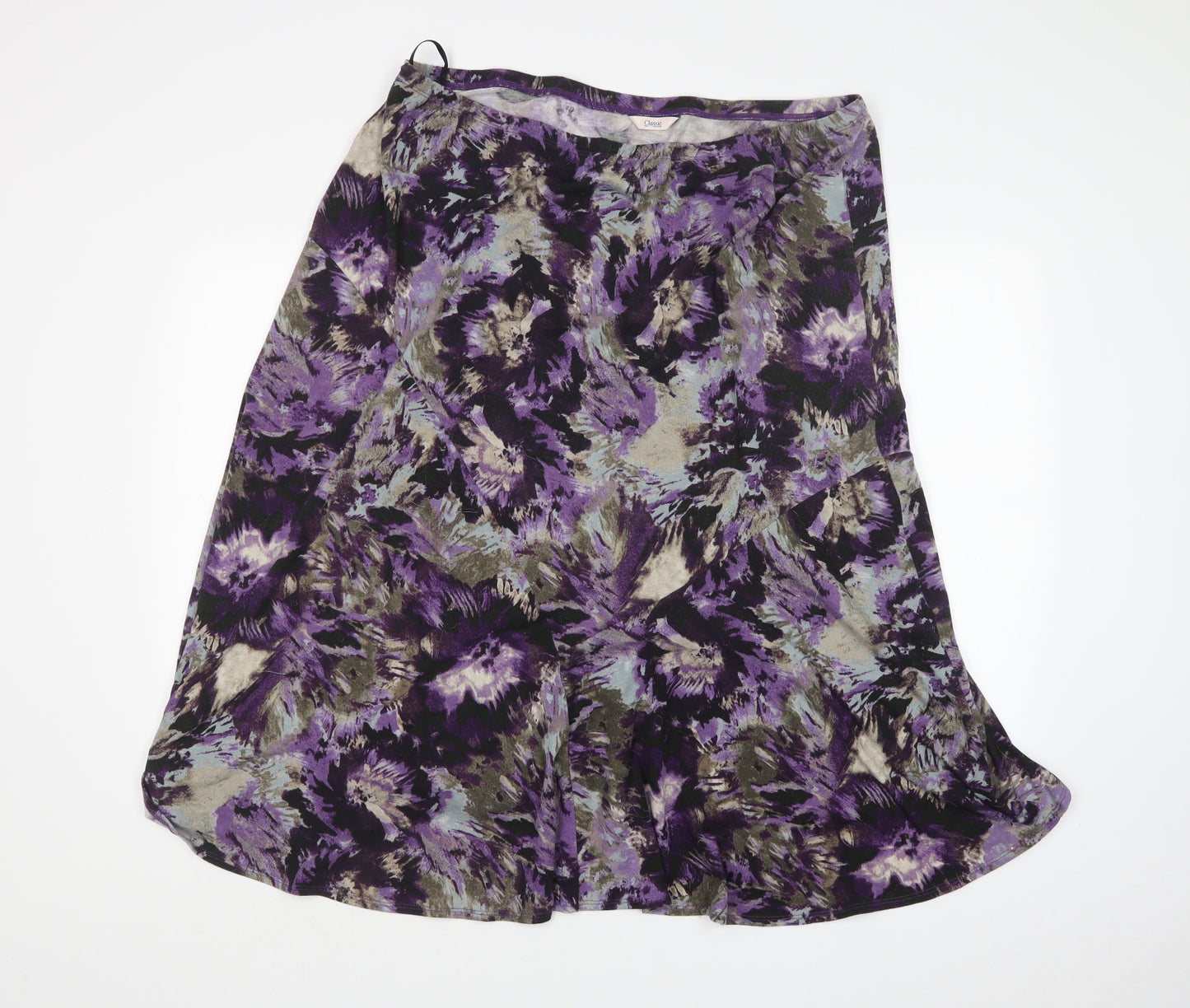 Marks and Spencer Womens Purple Floral  A-Line Skirt Size 20