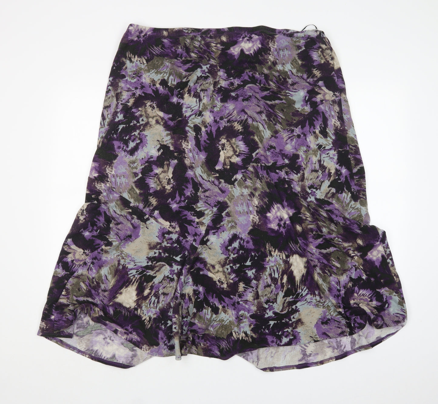 Marks and Spencer Womens Purple Floral  A-Line Skirt Size 20