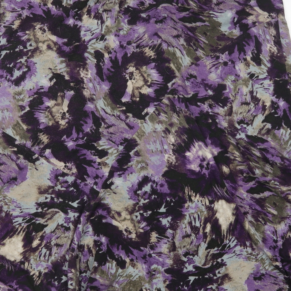 Marks and Spencer Womens Purple Floral  A-Line Skirt Size 20