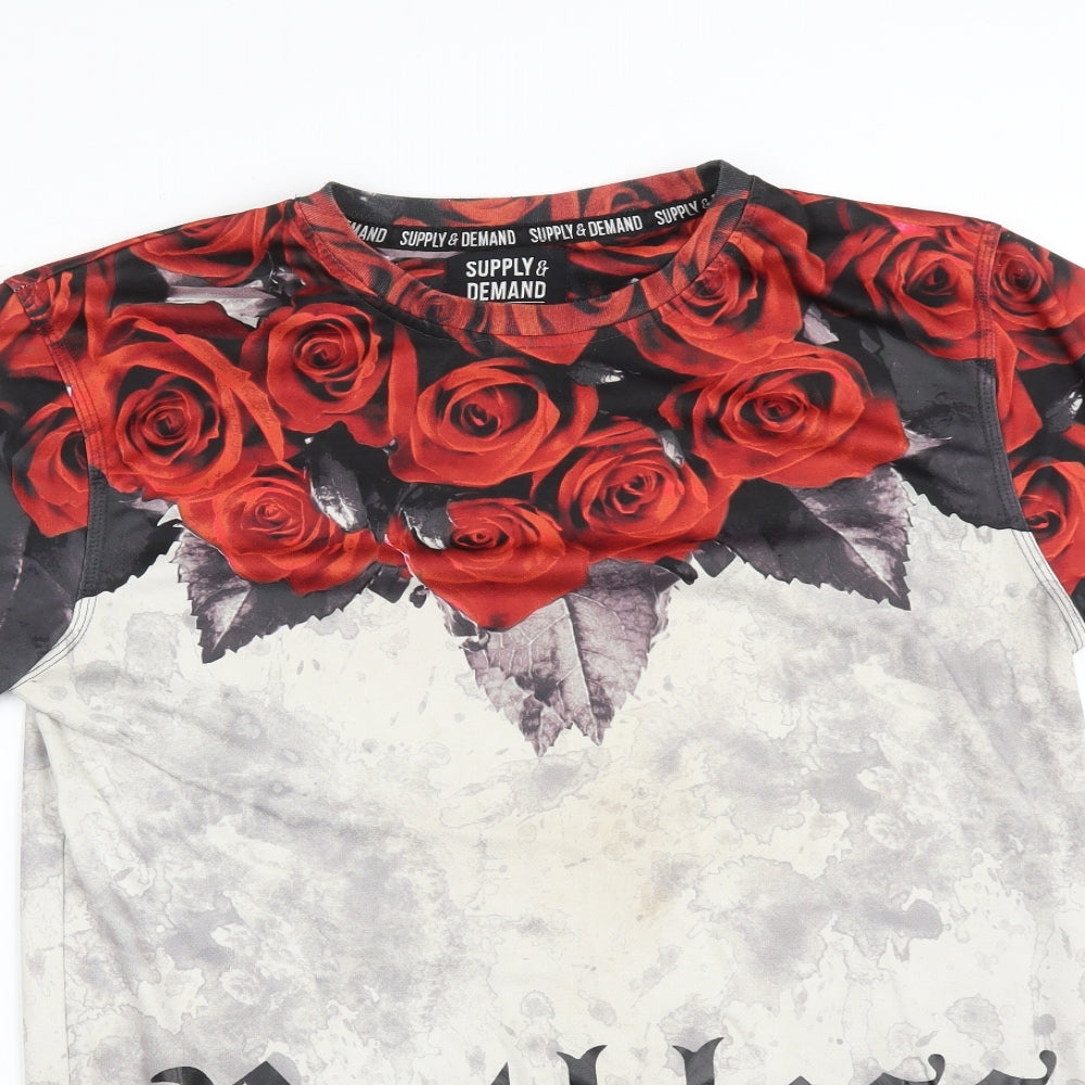 SUPPLY&DEMAND Mens Multicoloured Floral   T-Shirt Size M  - RUTHLESS