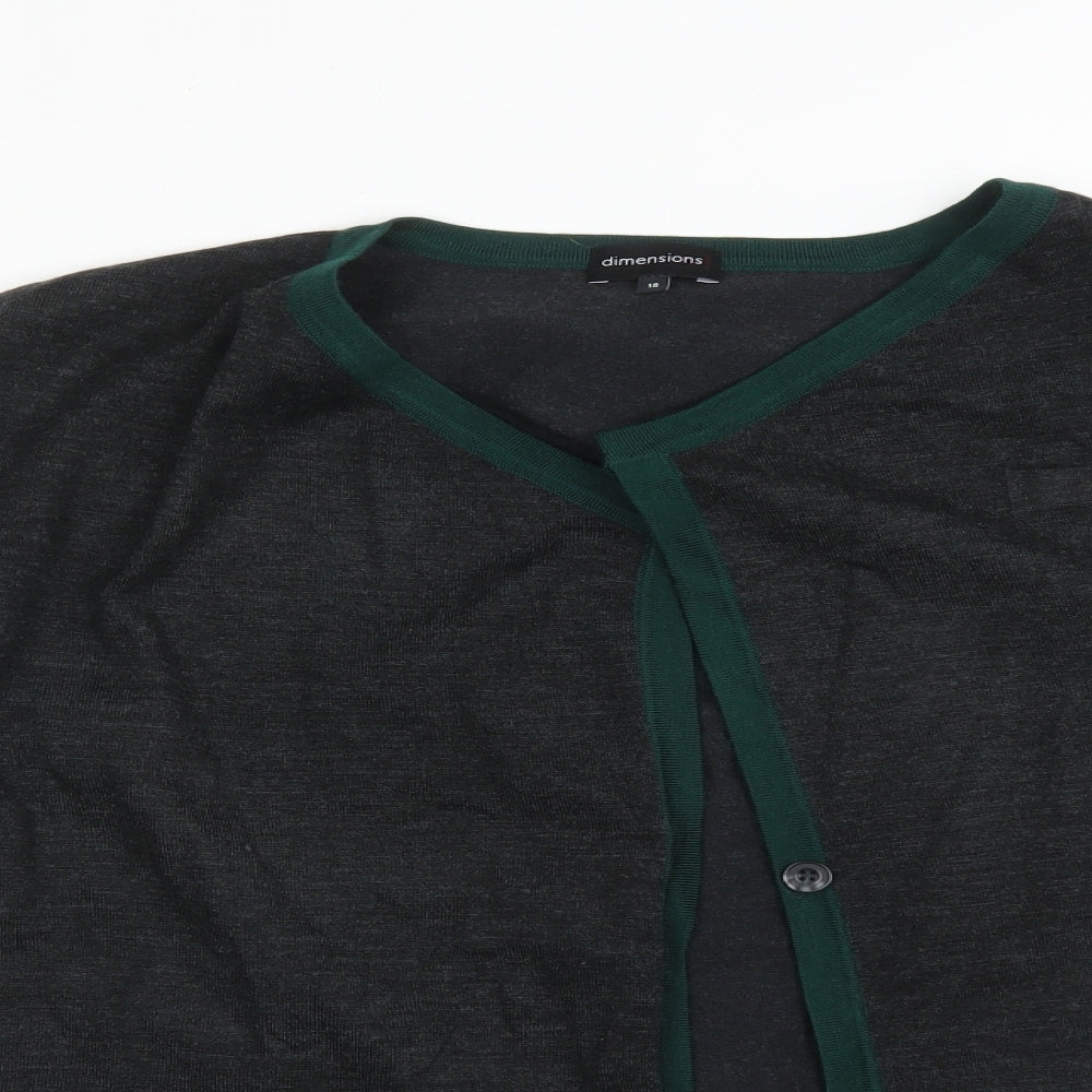 DIMENSION Womens Grey   Cardigan Jumper Size 18