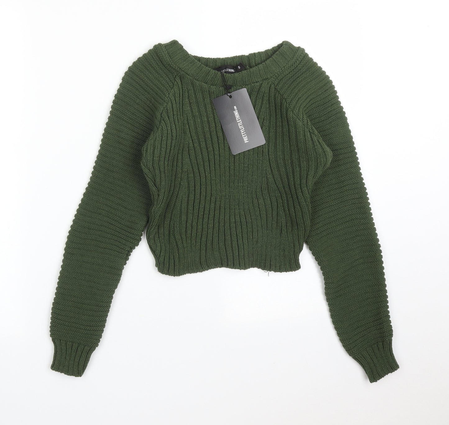 PRETTYLITTLETHING Womens Green   Pullover Jumper Size S