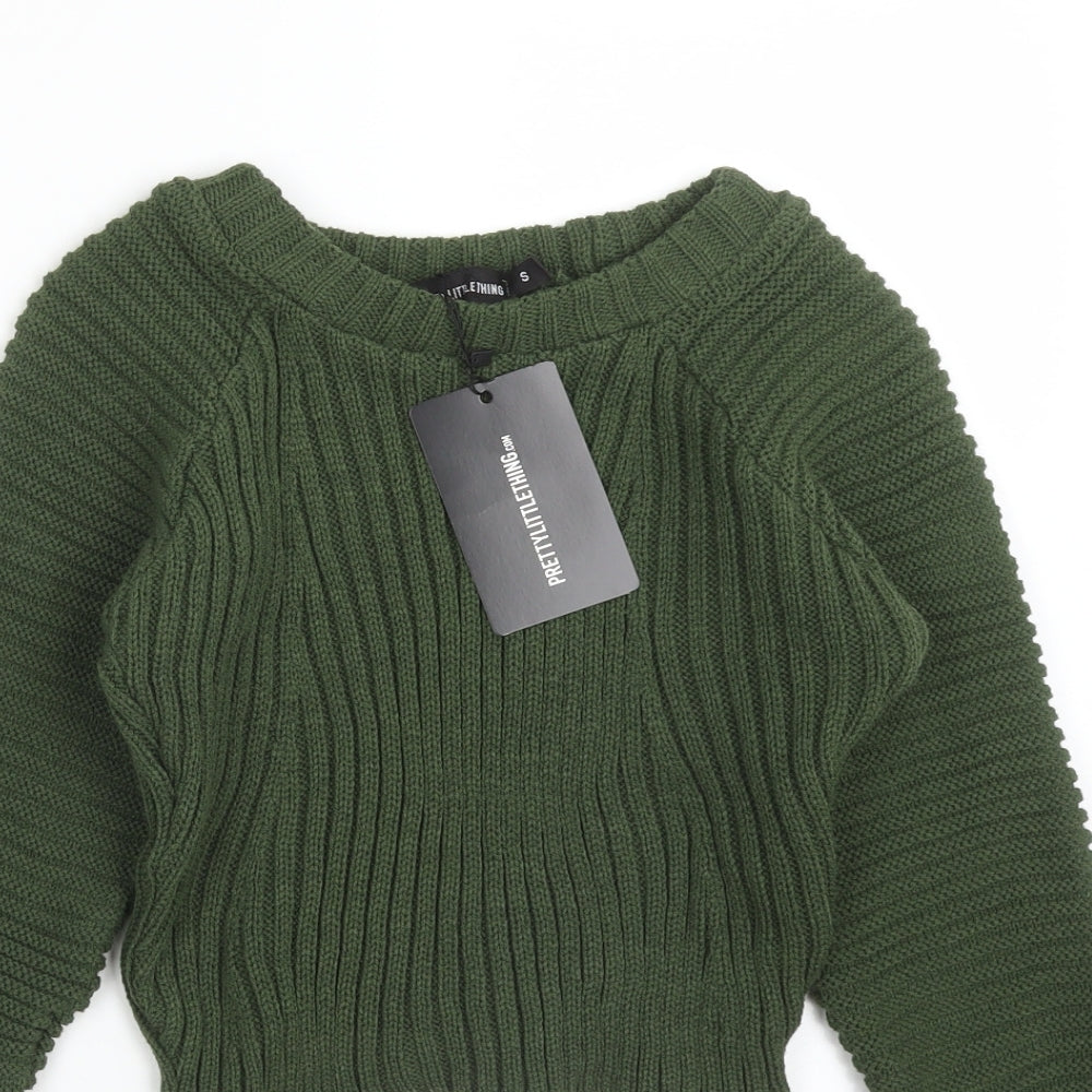 PRETTYLITTLETHING Womens Green   Pullover Jumper Size S