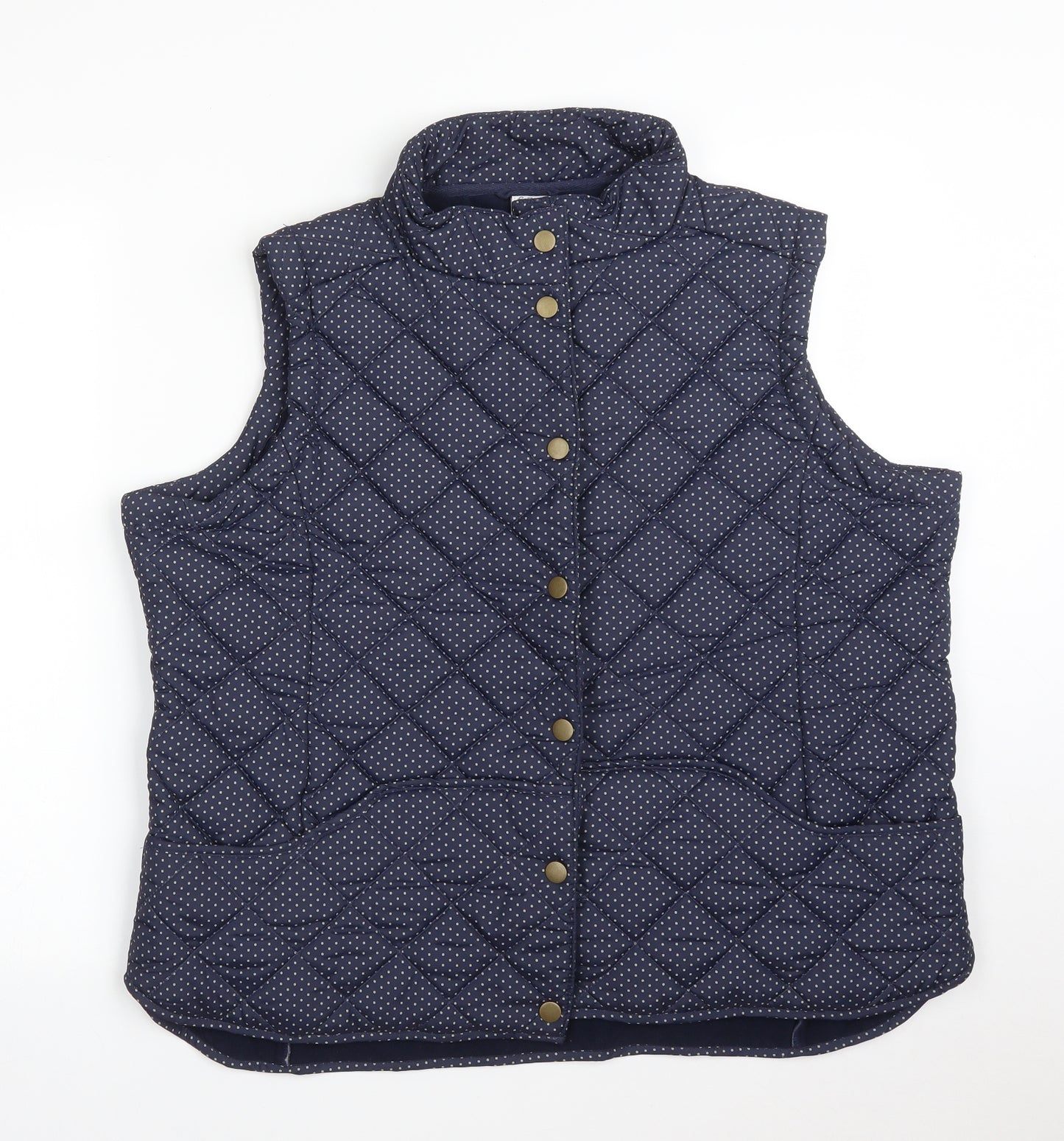 Cotton Traders Womens Blue Polka Dot  Gilet Coat Size 18