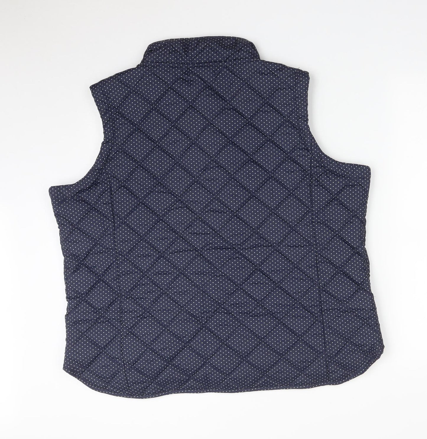 Cotton Traders Womens Blue Polka Dot  Gilet Coat Size 18