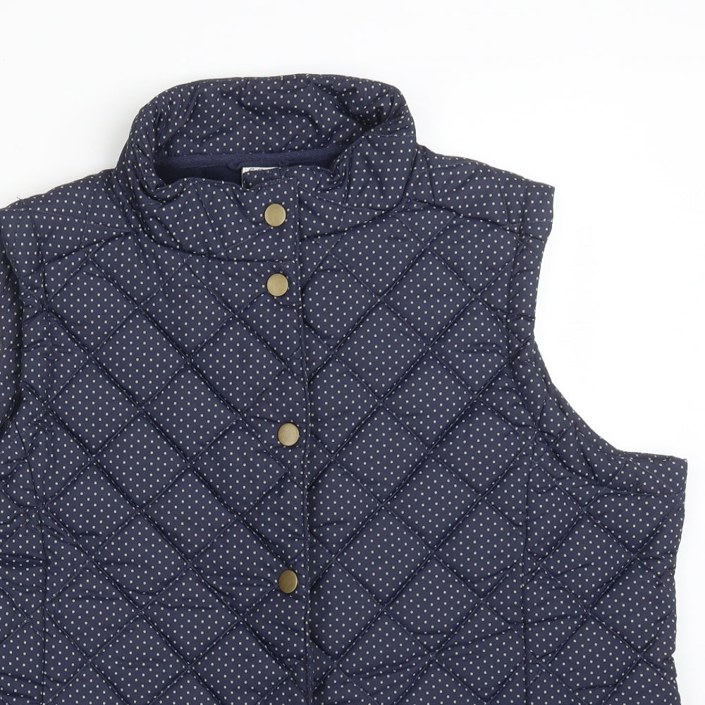 Cotton Traders Womens Blue Polka Dot  Gilet Coat Size 18