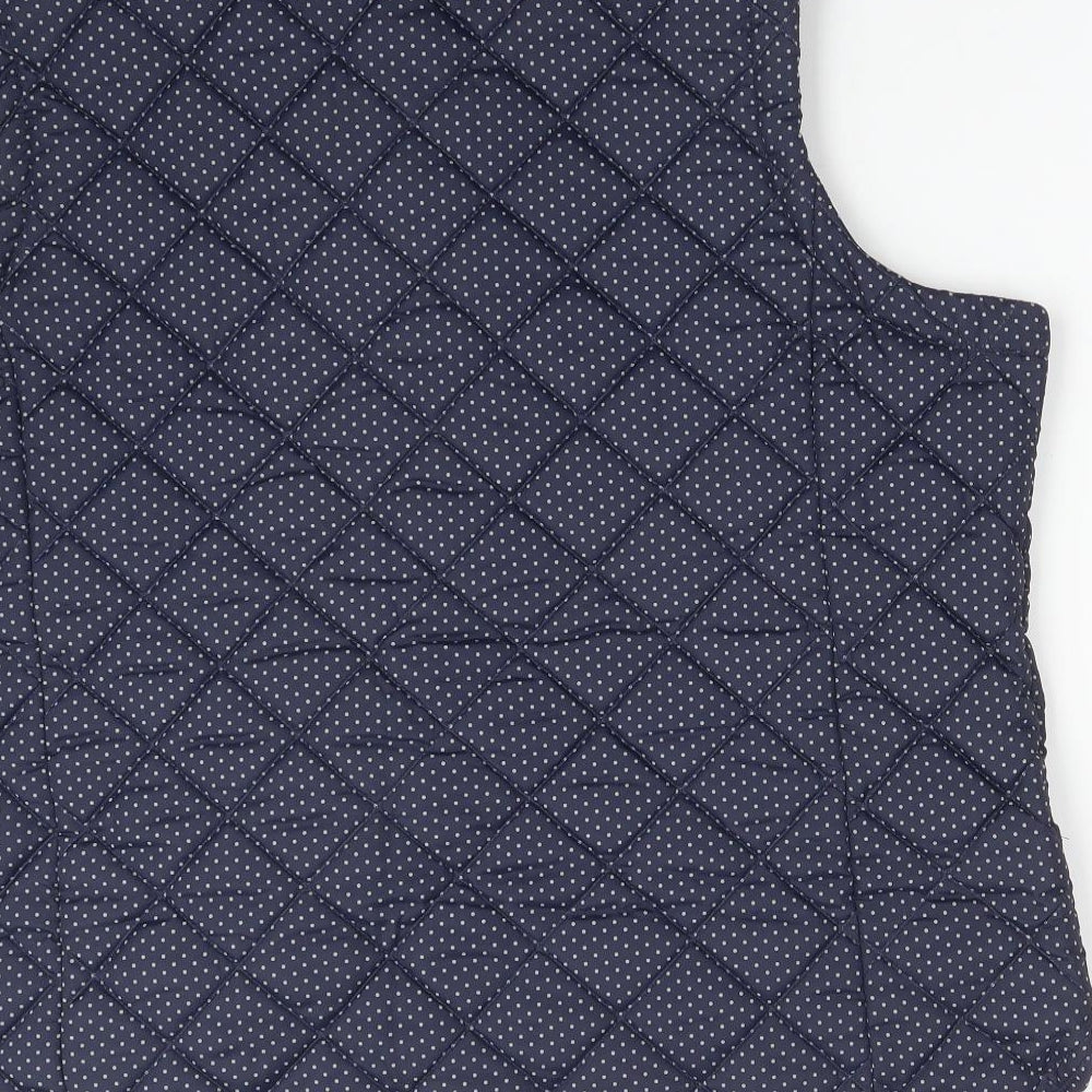 Cotton Traders Womens Blue Polka Dot  Gilet Coat Size 18