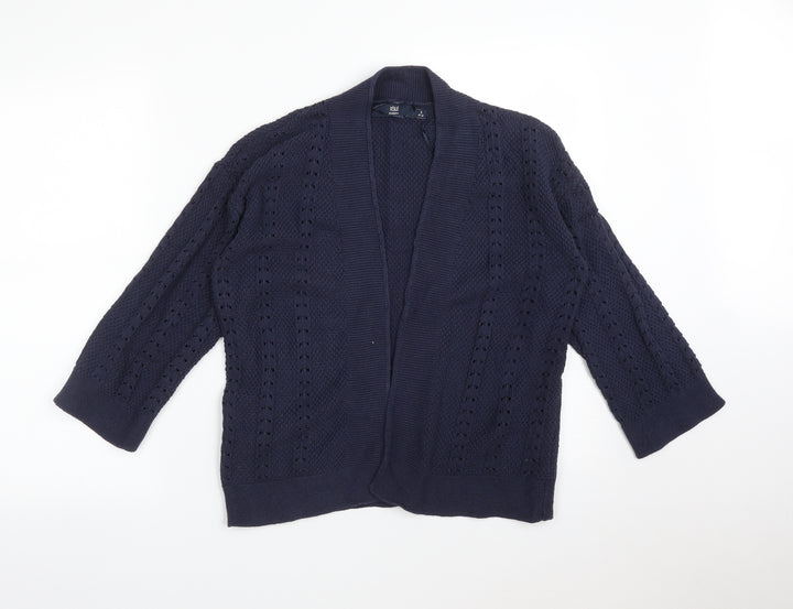 ISLE Womens Blue Striped Cardigan Jumper Size S