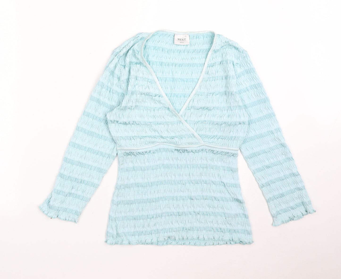 NEXT Womens Blue Striped  Basic T-Shirt Size 12