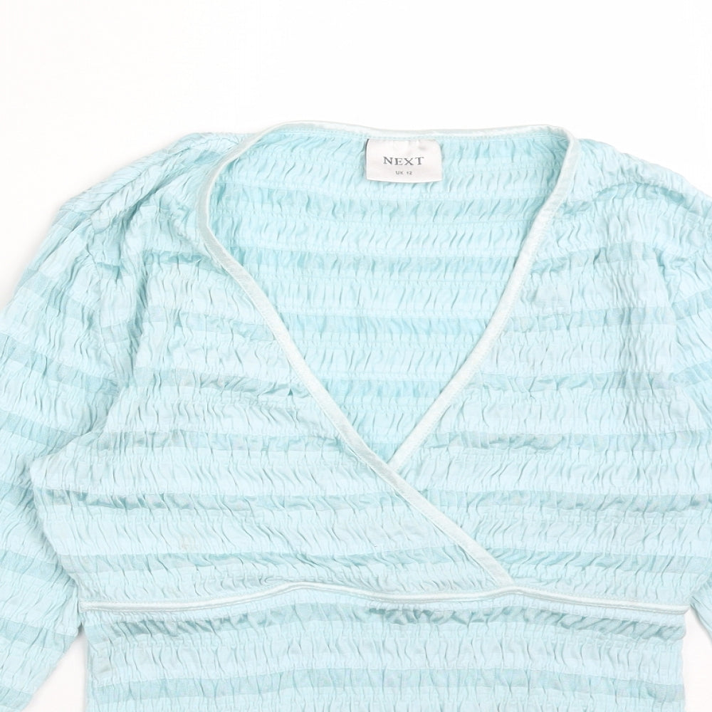 NEXT Womens Blue Striped  Basic T-Shirt Size 12