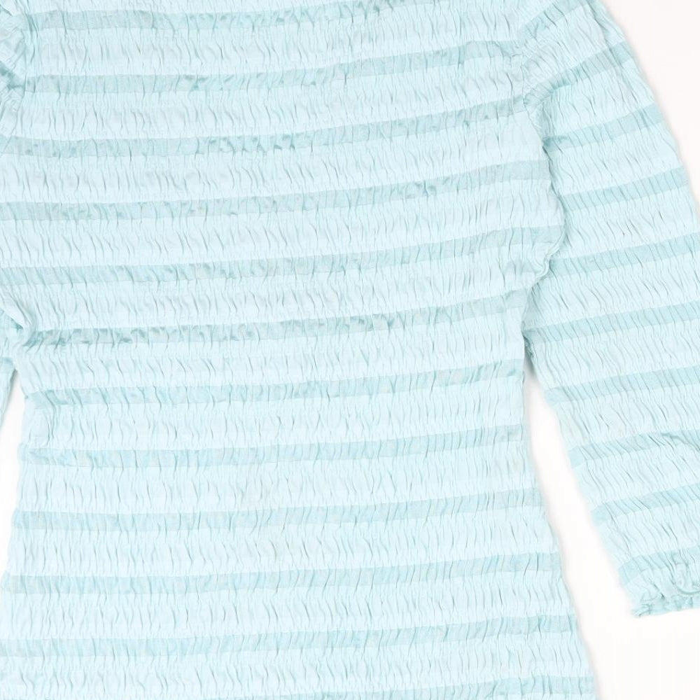 NEXT Womens Blue Striped  Basic T-Shirt Size 12