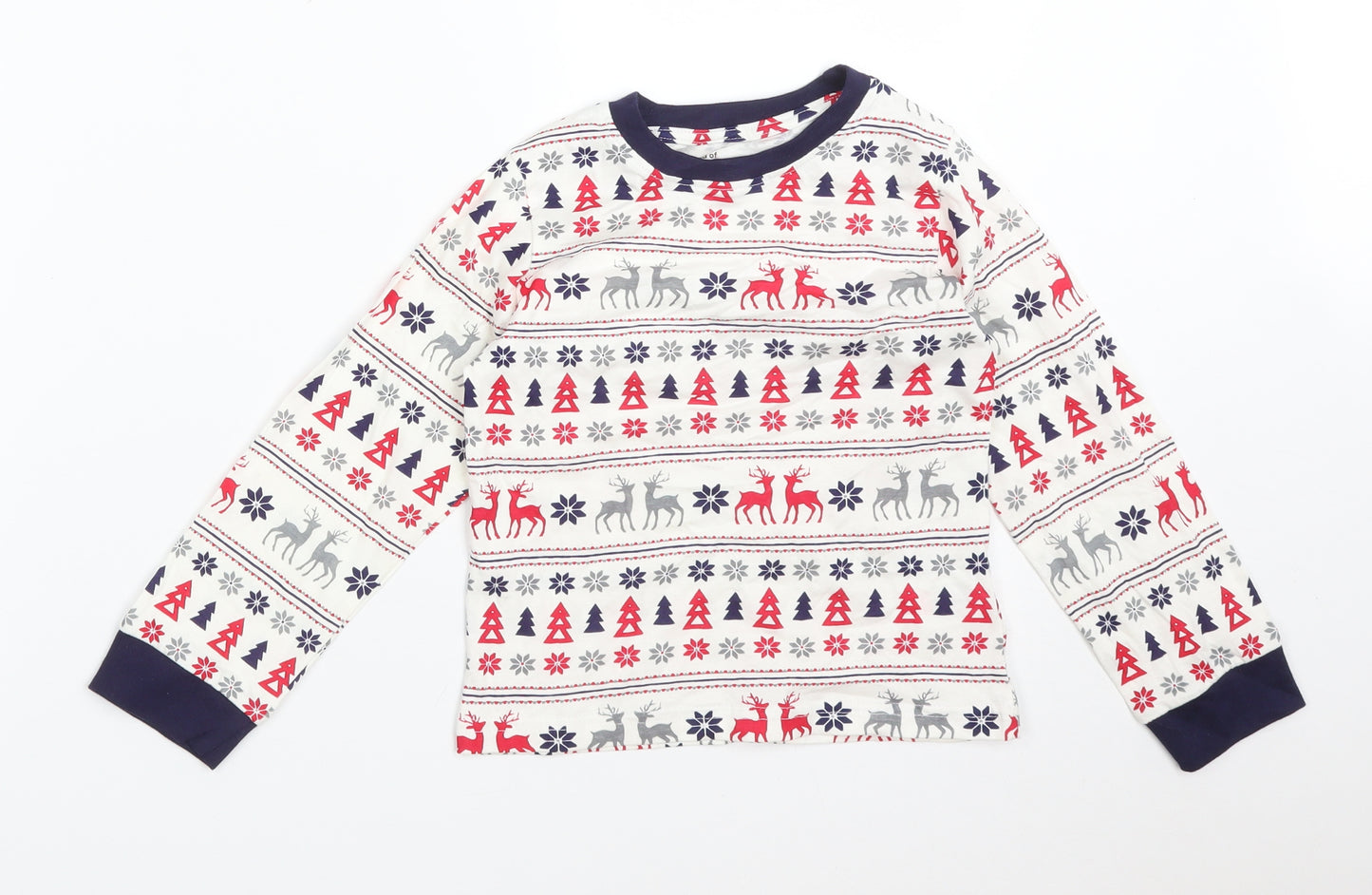 NSPCC Boys Multicoloured Fair Isle  Basic T-Shirt Size 4-5 Years  - CHRISTMAS