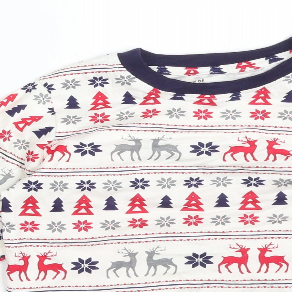 NSPCC Boys Multicoloured Fair Isle  Basic T-Shirt Size 4-5 Years  - CHRISTMAS