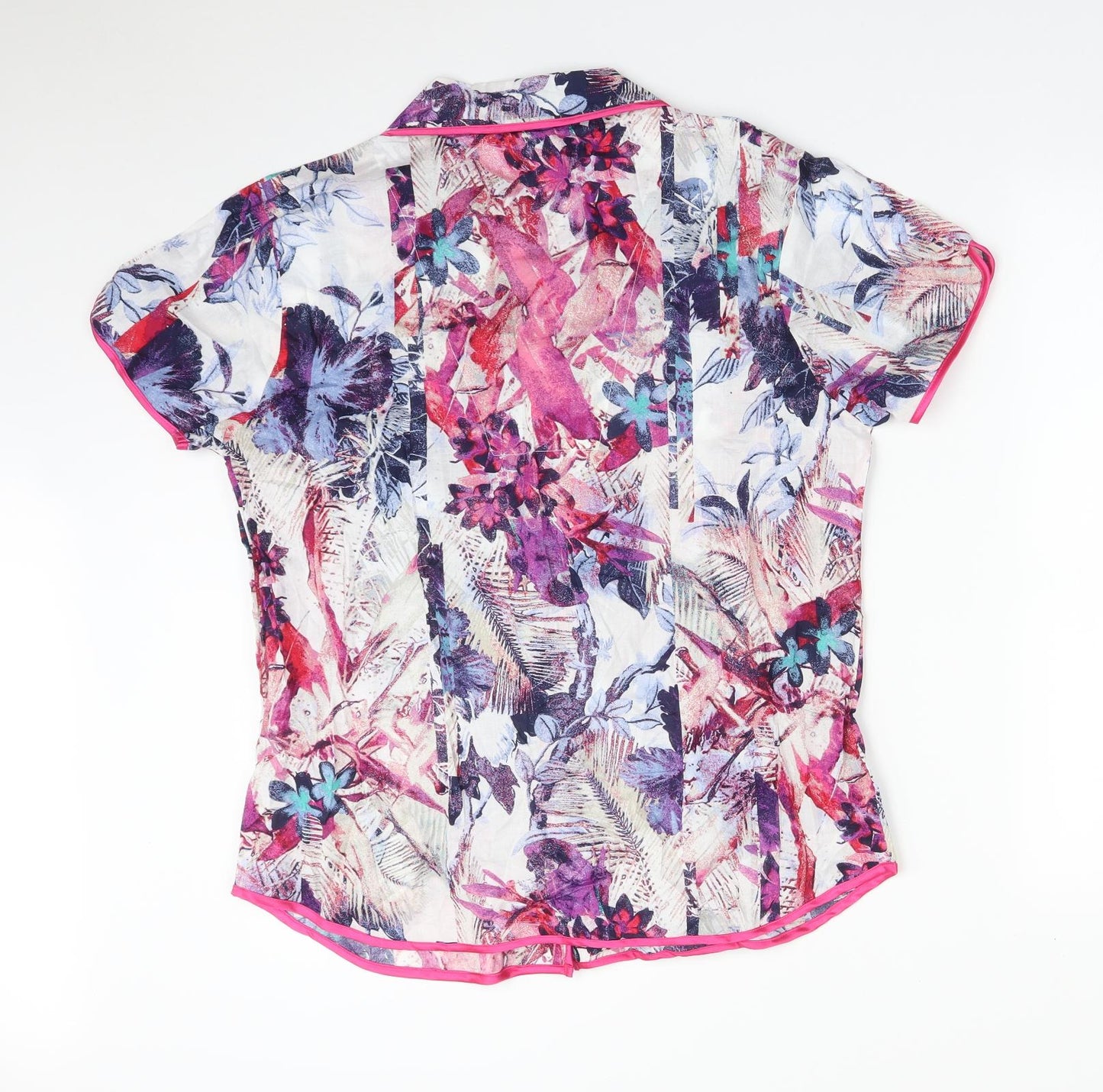 COTTON REAL Womens Multicoloured Floral   Pyjama Top Size L