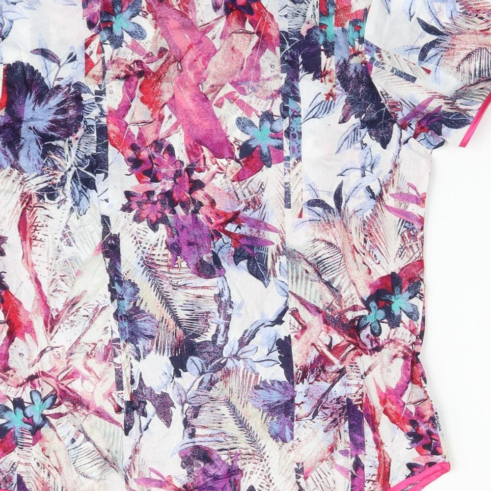 COTTON REAL Womens Multicoloured Floral   Pyjama Top Size L