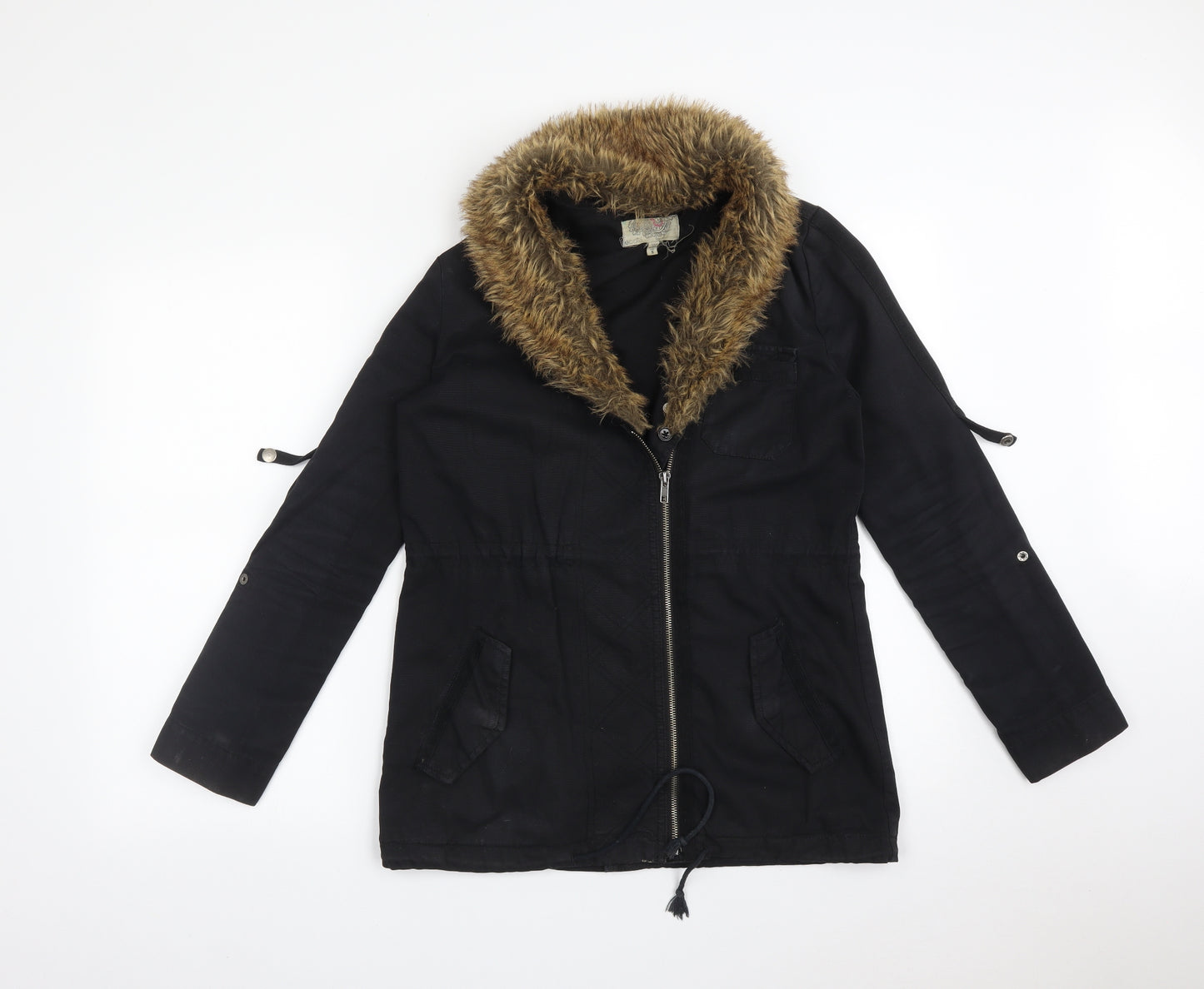 Ecote Womens Black   Parka Coat Size S
